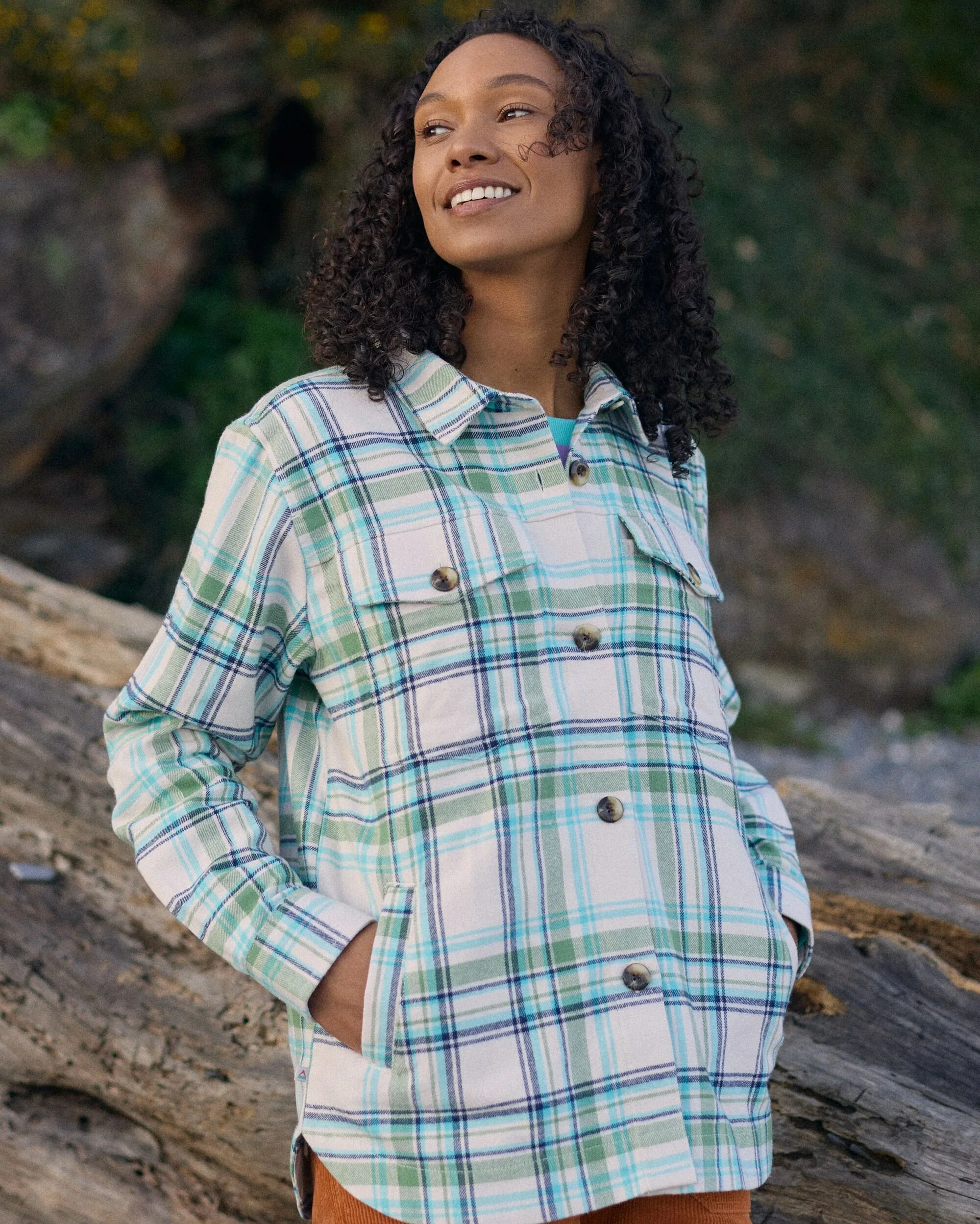 Stella LS Shirt - Vintage White/Stem Green Check - Image 3