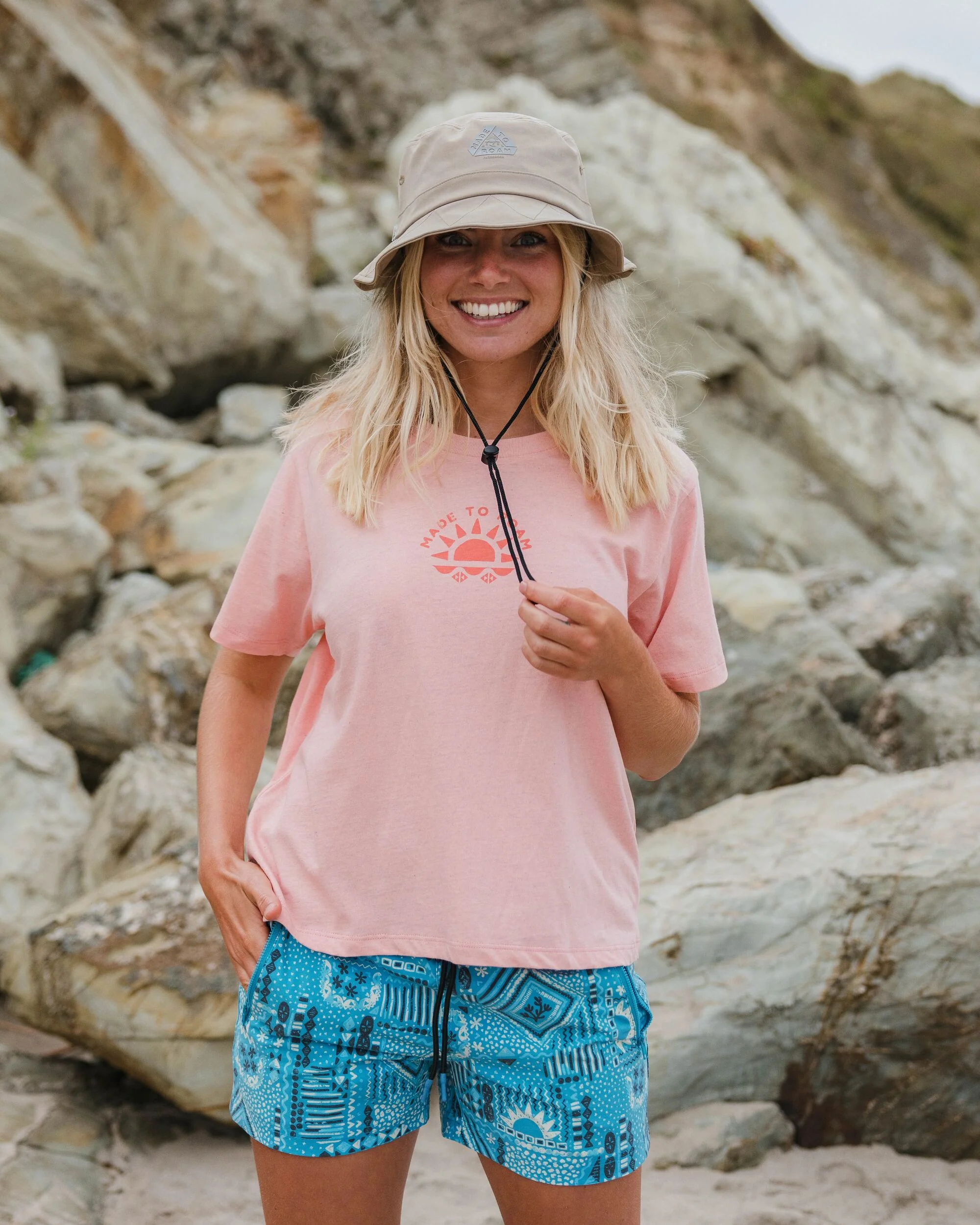 Sunburst Organic T-Shirt - Soft Shell Pink - Image 3