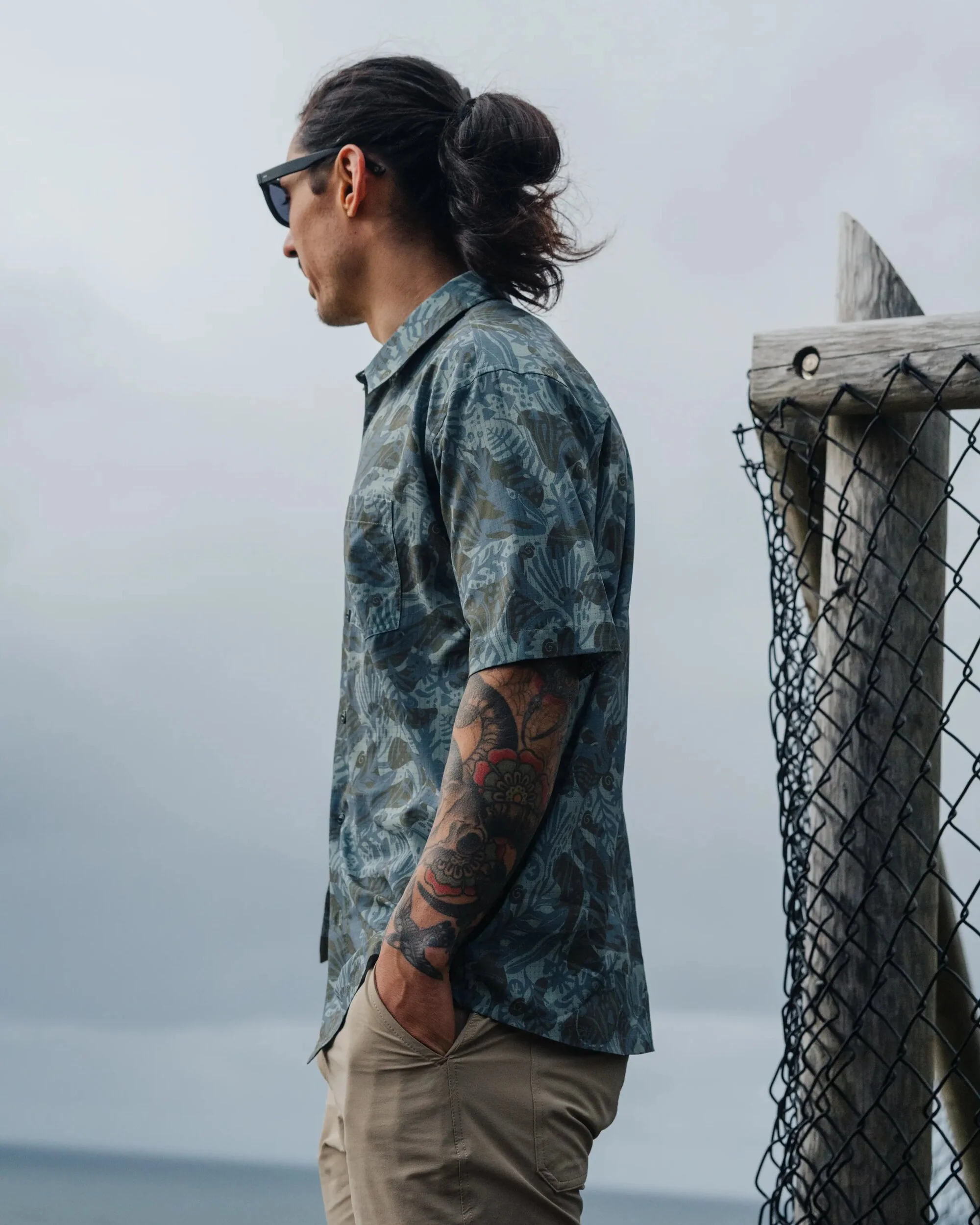 Sundowner Stretch Short Sleeve Shirt - Abstract Seaweed Camo - Image 3
