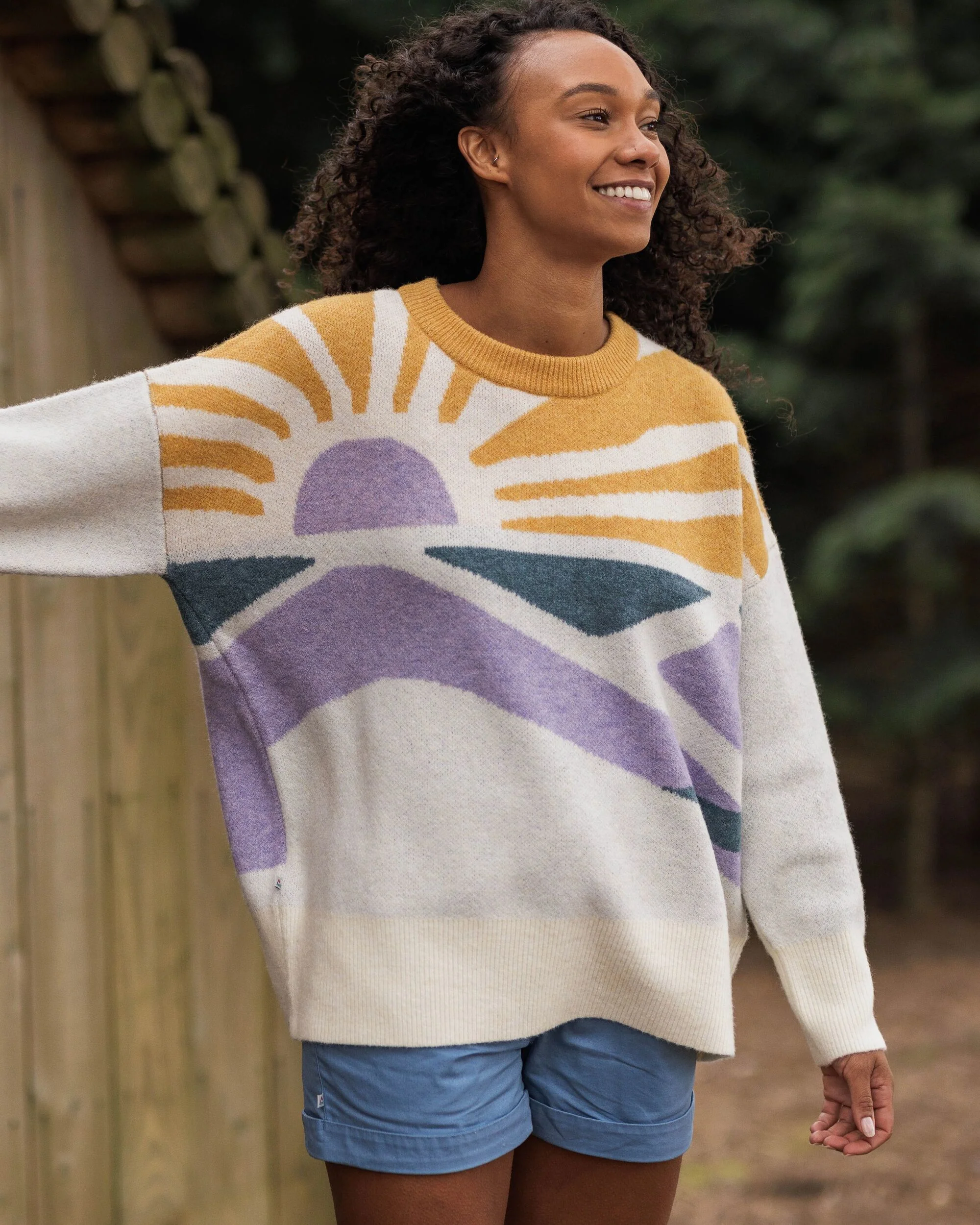 Sunsets Oversized Knitted Jumper - Marshmallow - Image 4