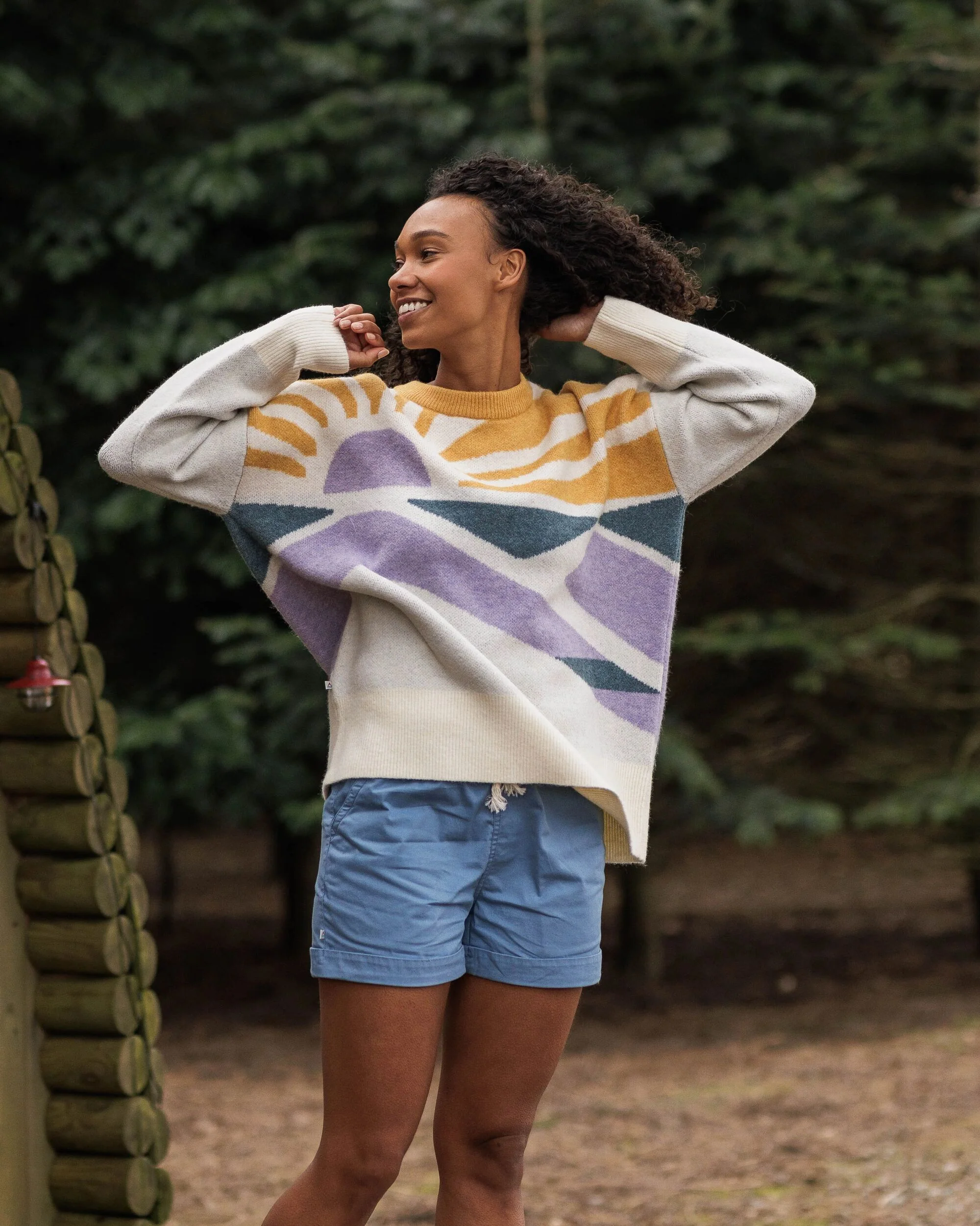 Sunsets Oversized Knitted Jumper - Marshmallow - Image 5