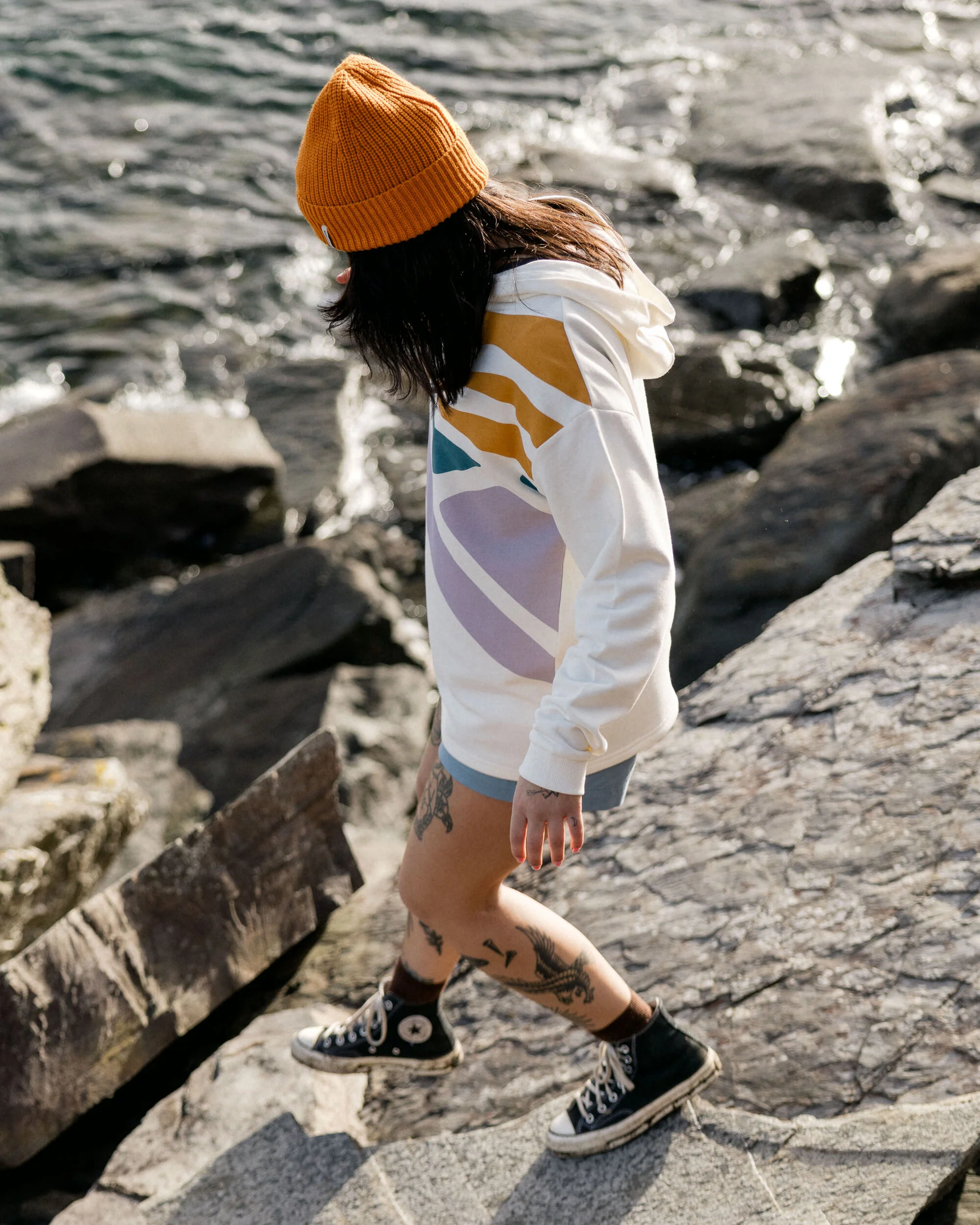 Sunsets Organic Cotton Hoodie - Marshmallow - Image 3