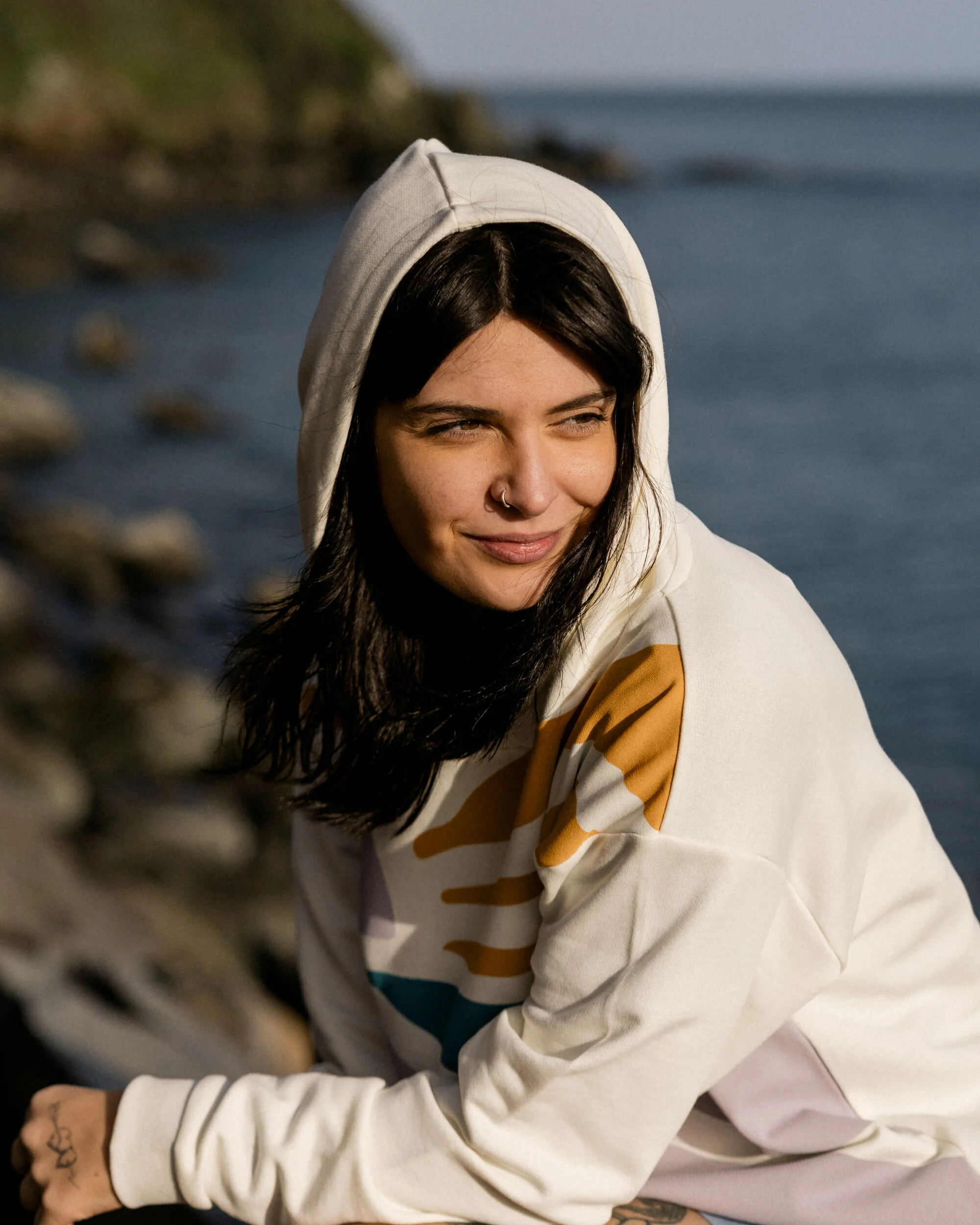 Sunsets Organic Cotton Hoodie - Marshmallow - Image 5