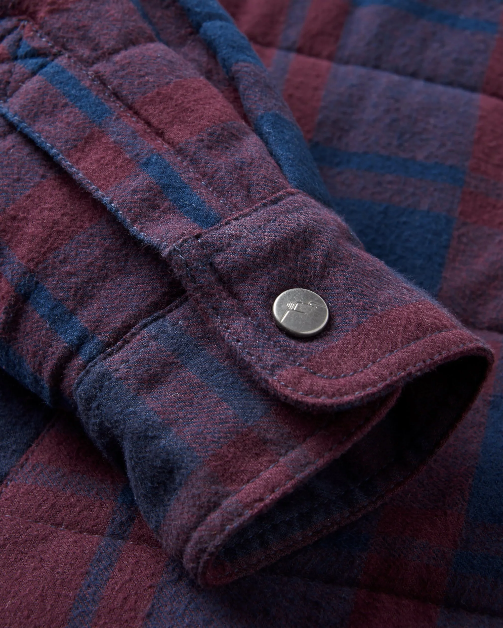 Taranaki Quilted Overshirt - Deep Plum/Deep Navy Check - Image 10