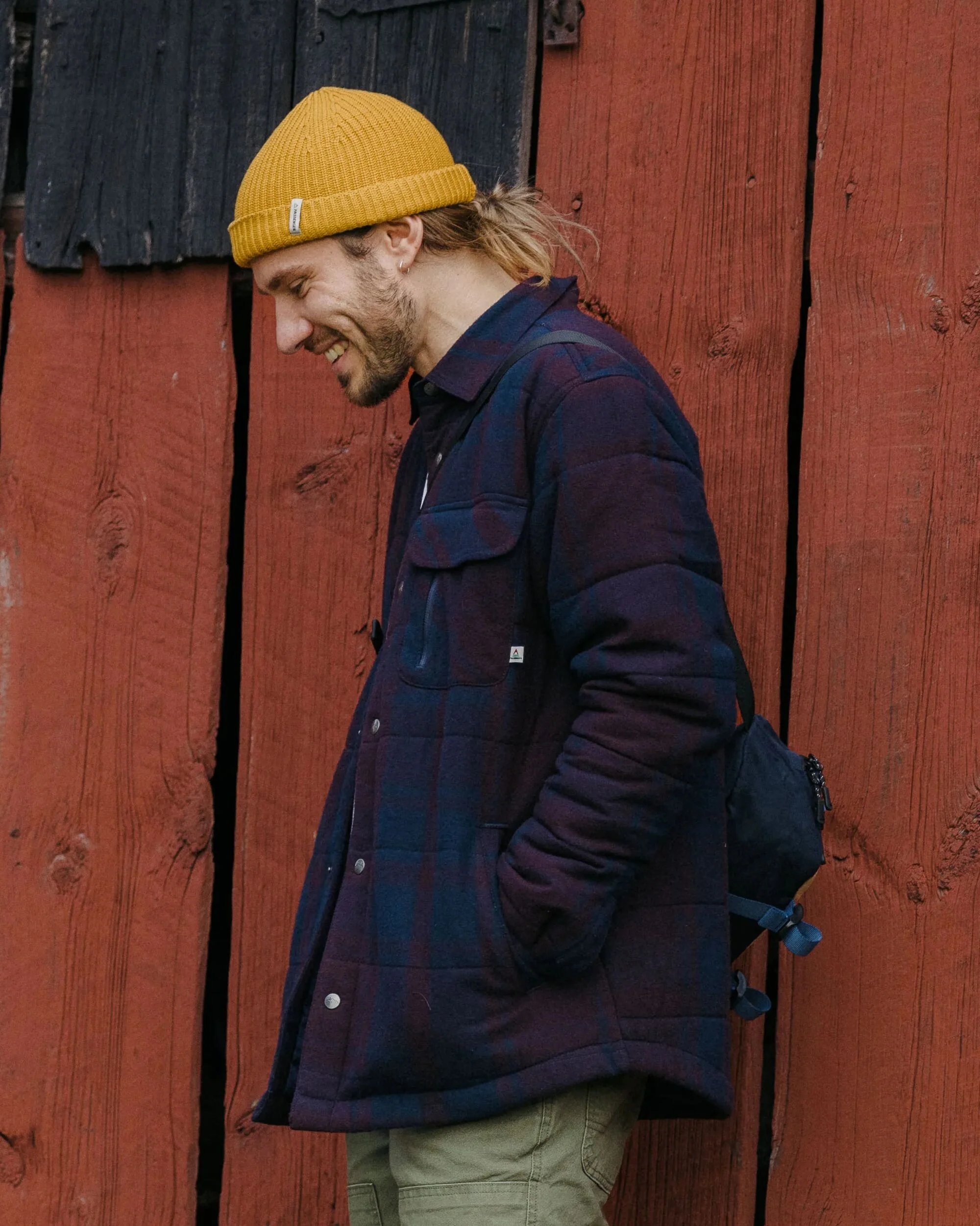 Taranaki Quilted Overshirt - Deep Plum/Deep Navy Check - Image 4