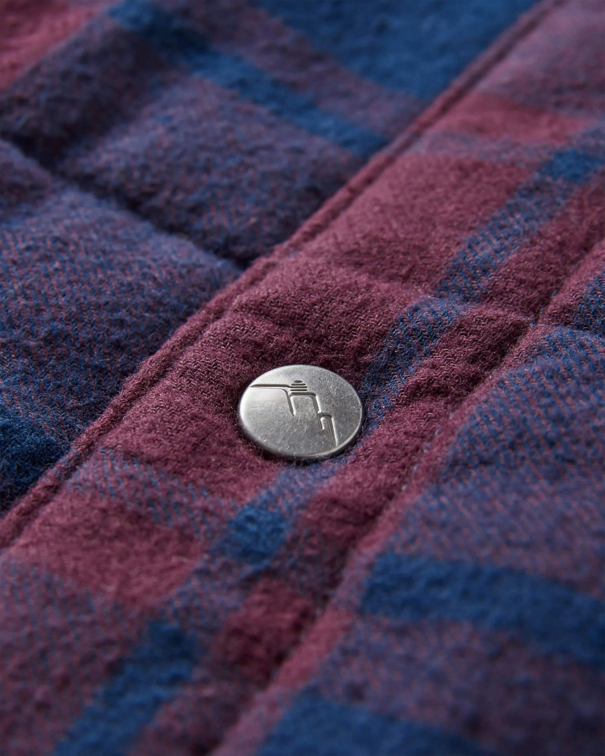 Taranaki Quilted Overshirt - Deep Plum/Deep Navy Check - Image 6