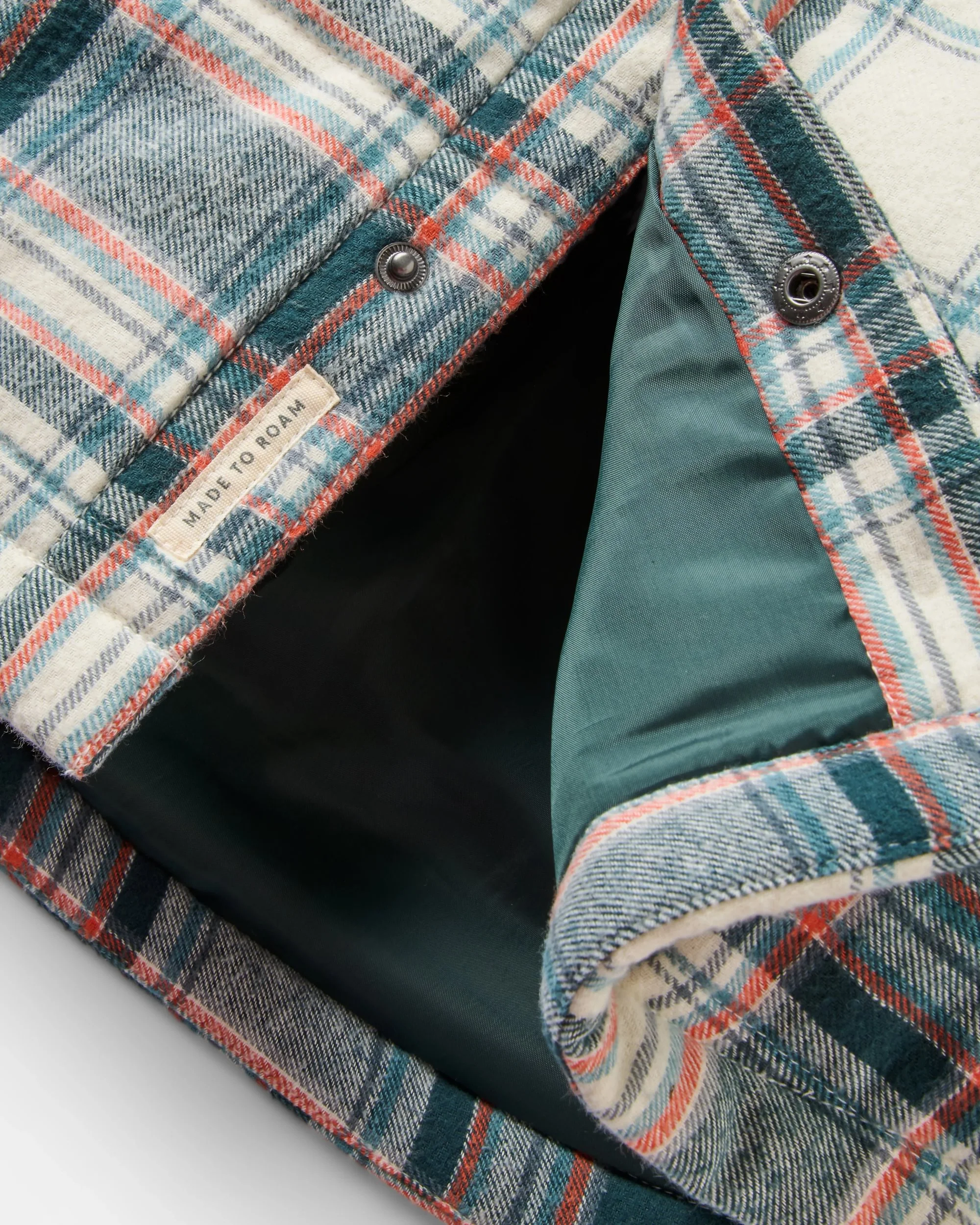 Taranaki Quilted Overshirt - Off White/Dark Fern Check - Image 4