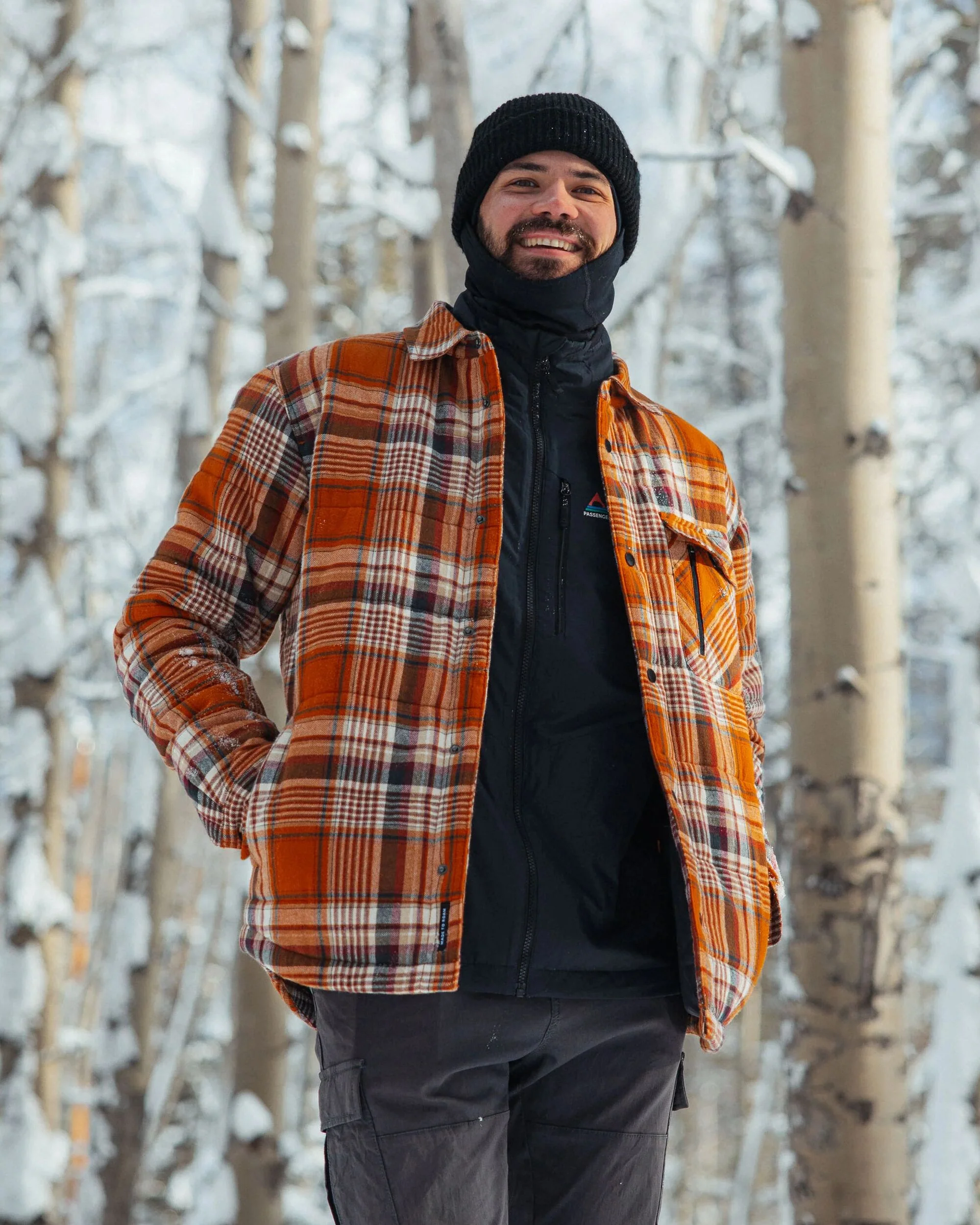 Taranaki Quilted Overshirt - Retro Orange Check
