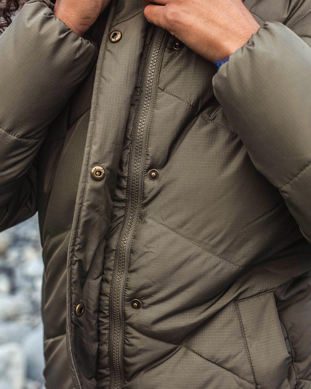 Tasman Long Insulated Jacket - Dusty Olive - Image 8