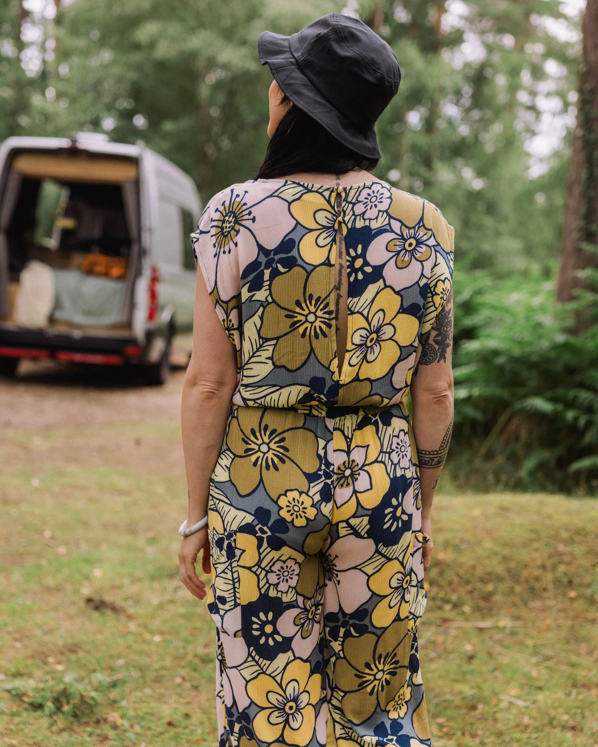 Thimbleberry Jumpsuit - Vintage Floral Sunlight - Image 3