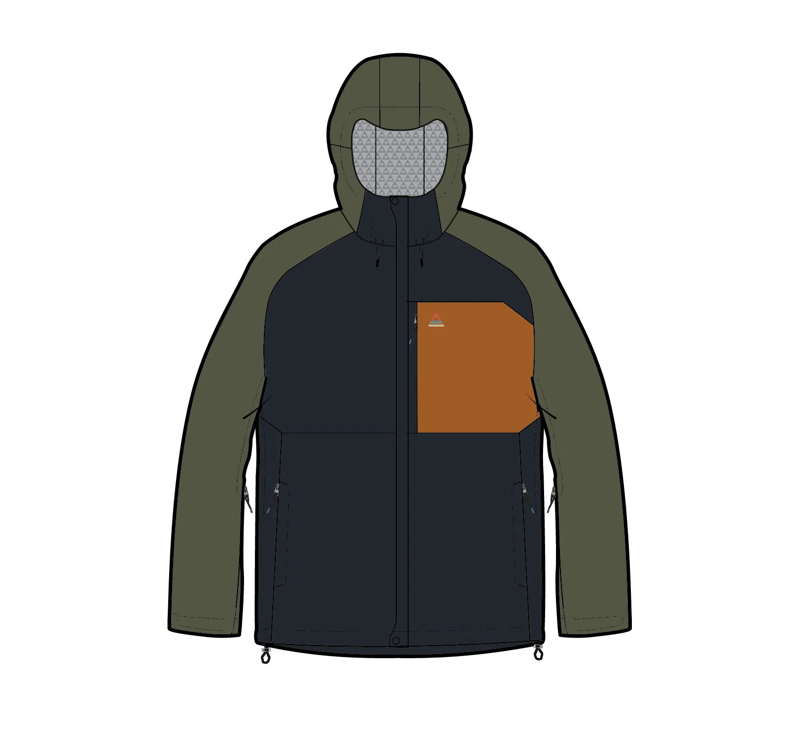 Trailscape Men's Waterproof Jacket - Black/Khaki - Image 5