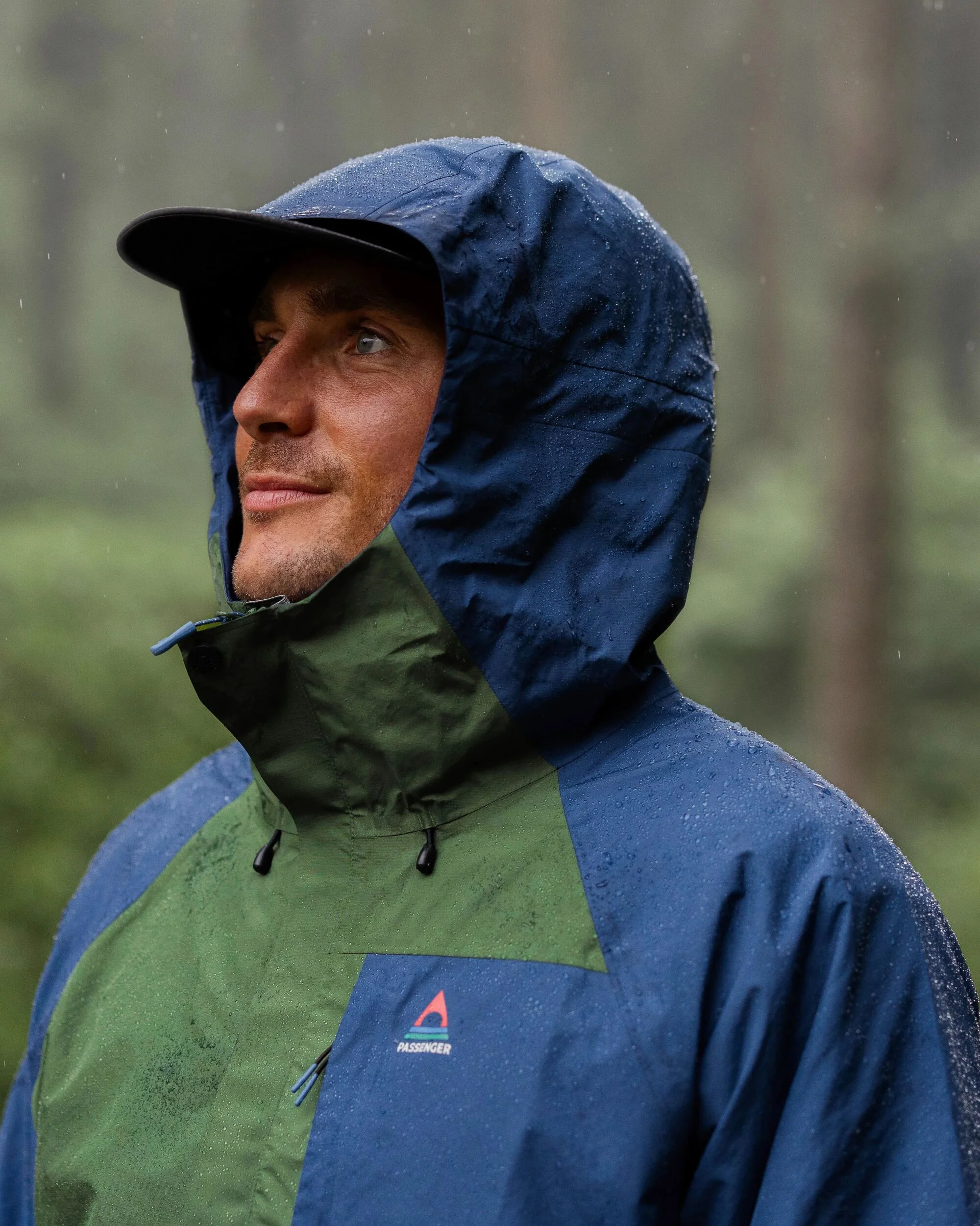 Trailscape Men's Waterproof Jacket - Dark Denim/Wild Green - Image 3