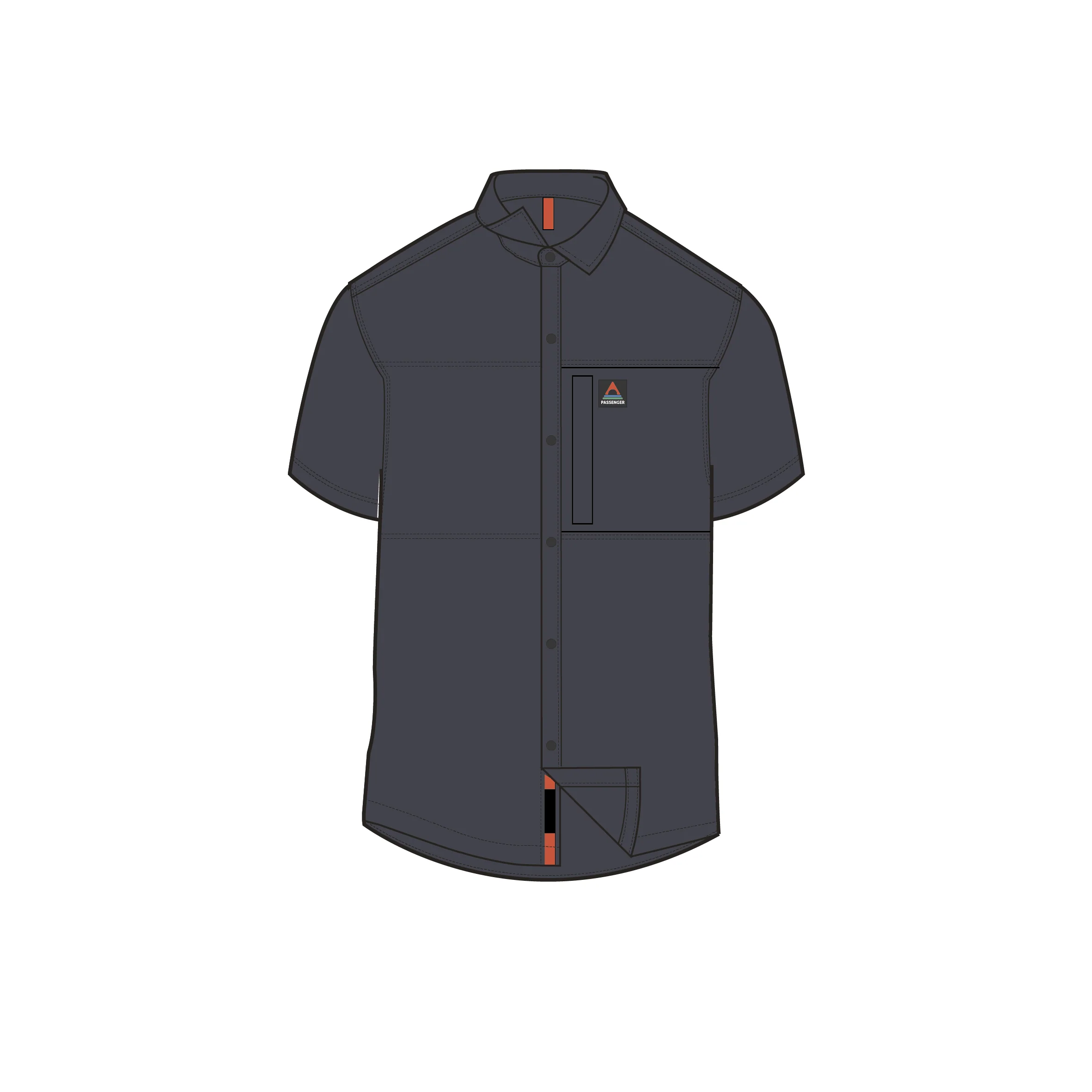 Traveller Short Sleeve Stretch Shirt - Charcoal - Image 5