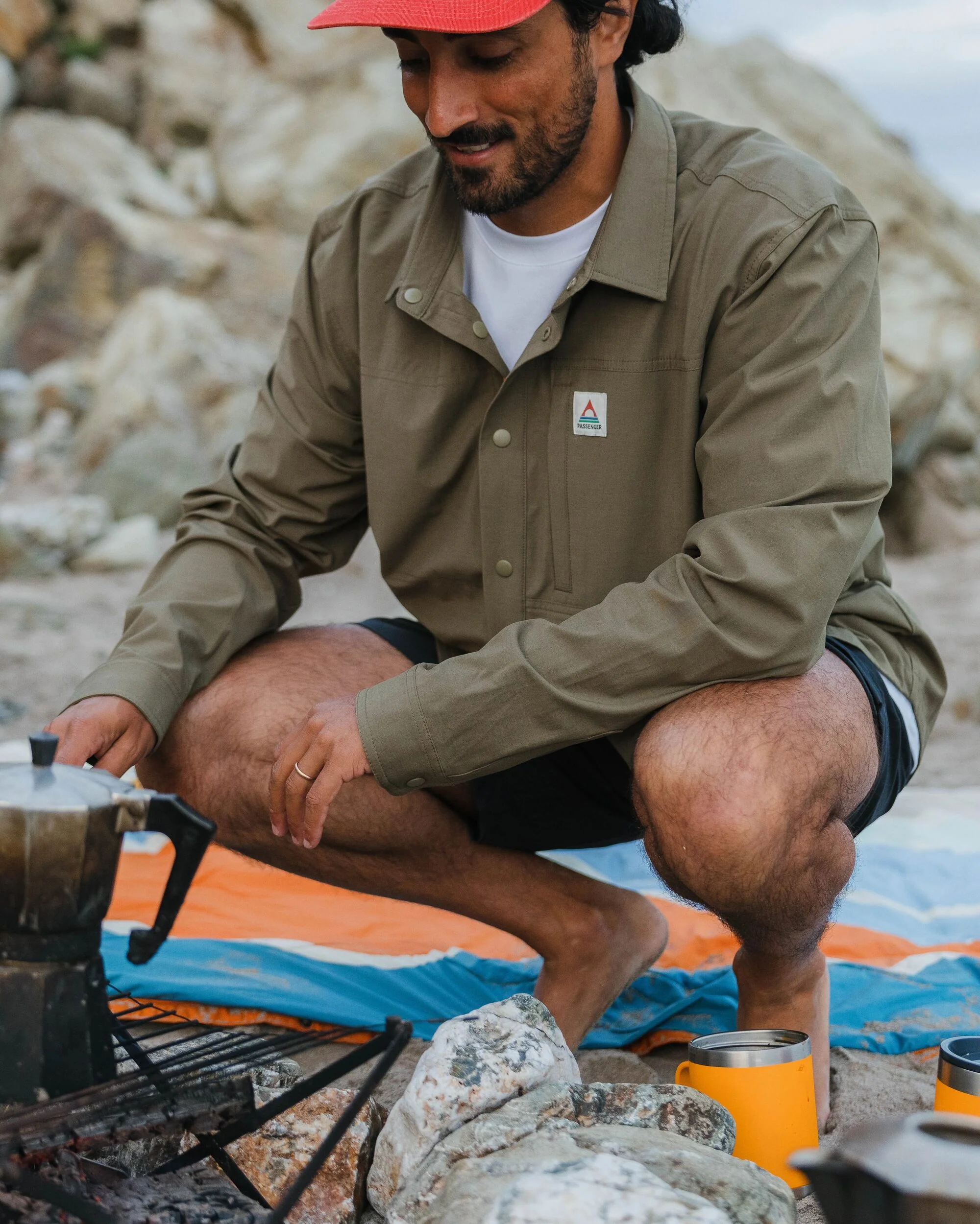 Traveller Stretch Shirt - Khaki - Image 5