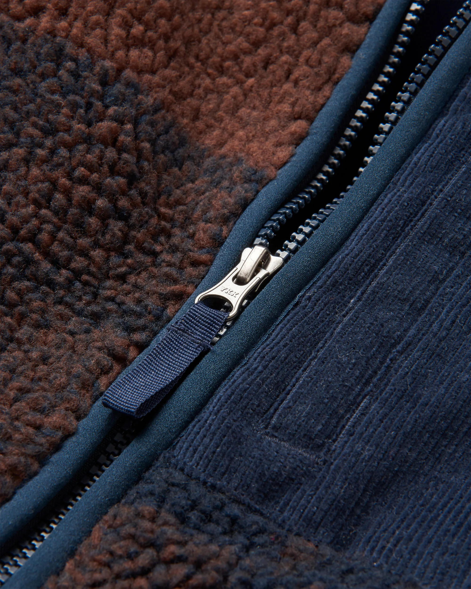 Trekker Deep-Pile Sherpa Fleece - Chestnut/Deep Navy Check - Image 7