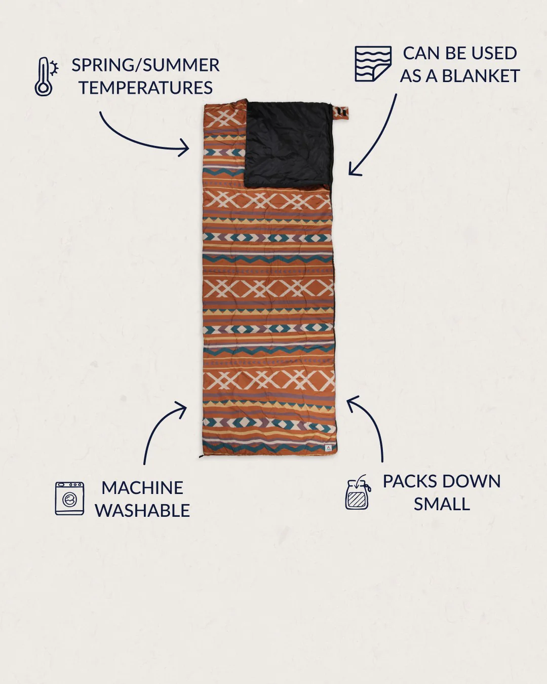 Twilight Sleeping Bag - Ginger Paddle Geo - Image 3