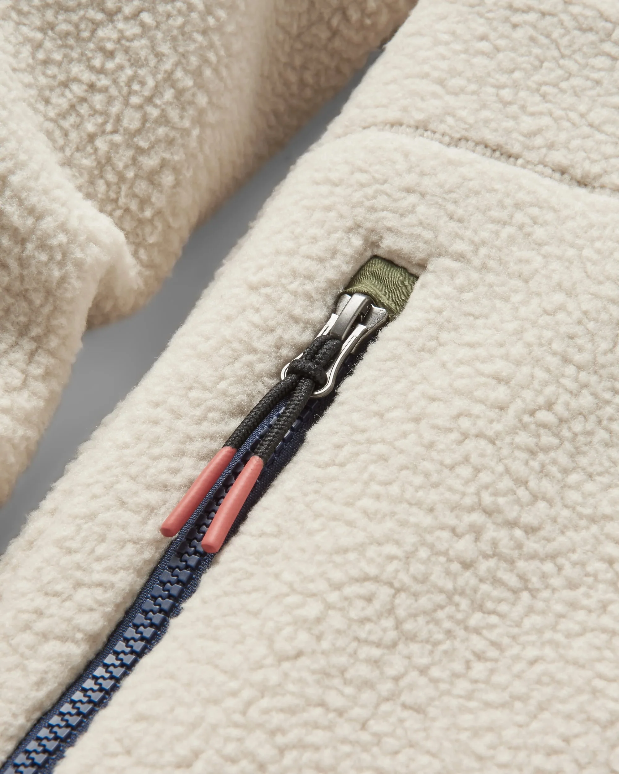 Ventura 1/2 Zip Sherpa Fleece - Oatmeal/Khaki - Image 6
