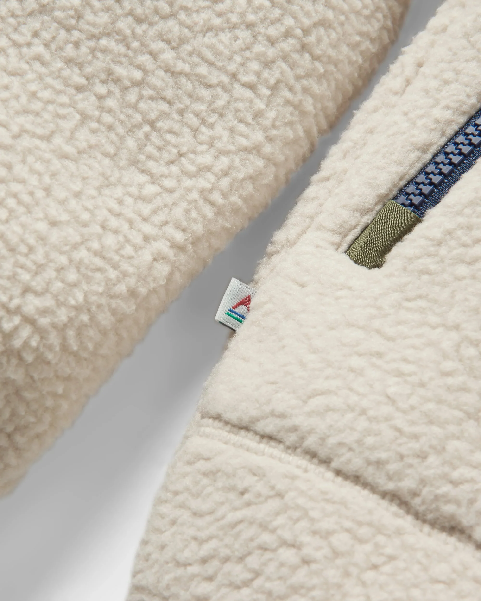 Ventura 1/2 Zip Sherpa Fleece - Oatmeal/Khaki - Image 7