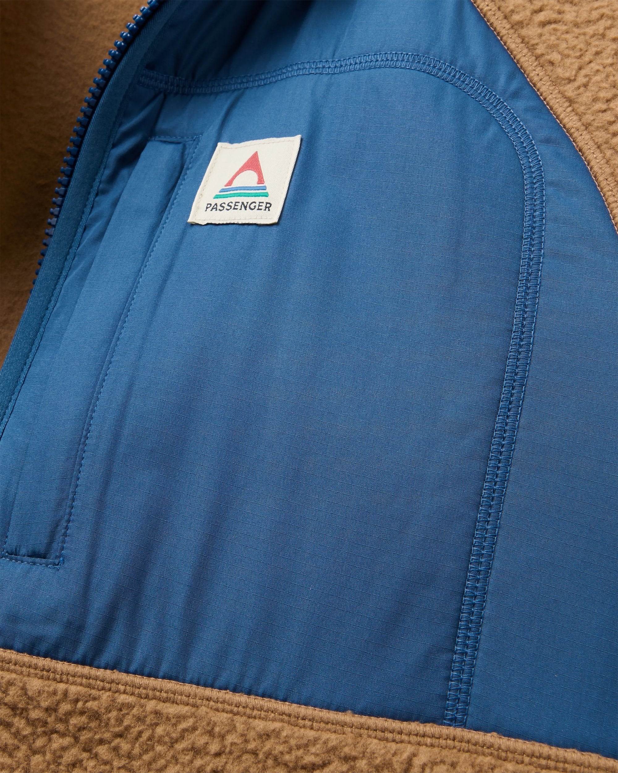 Ventura Full Zip Sherpa Fleece - Caramel Brown - Image 9