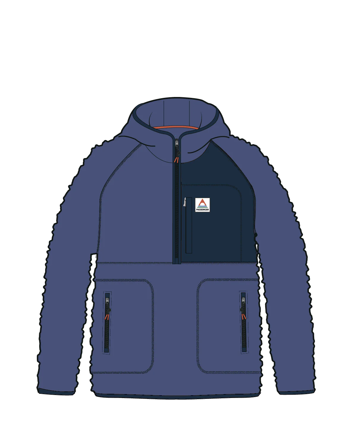 Ventura 1/2 Zip Sherpa Fleece - Purple Indigo - Image 7