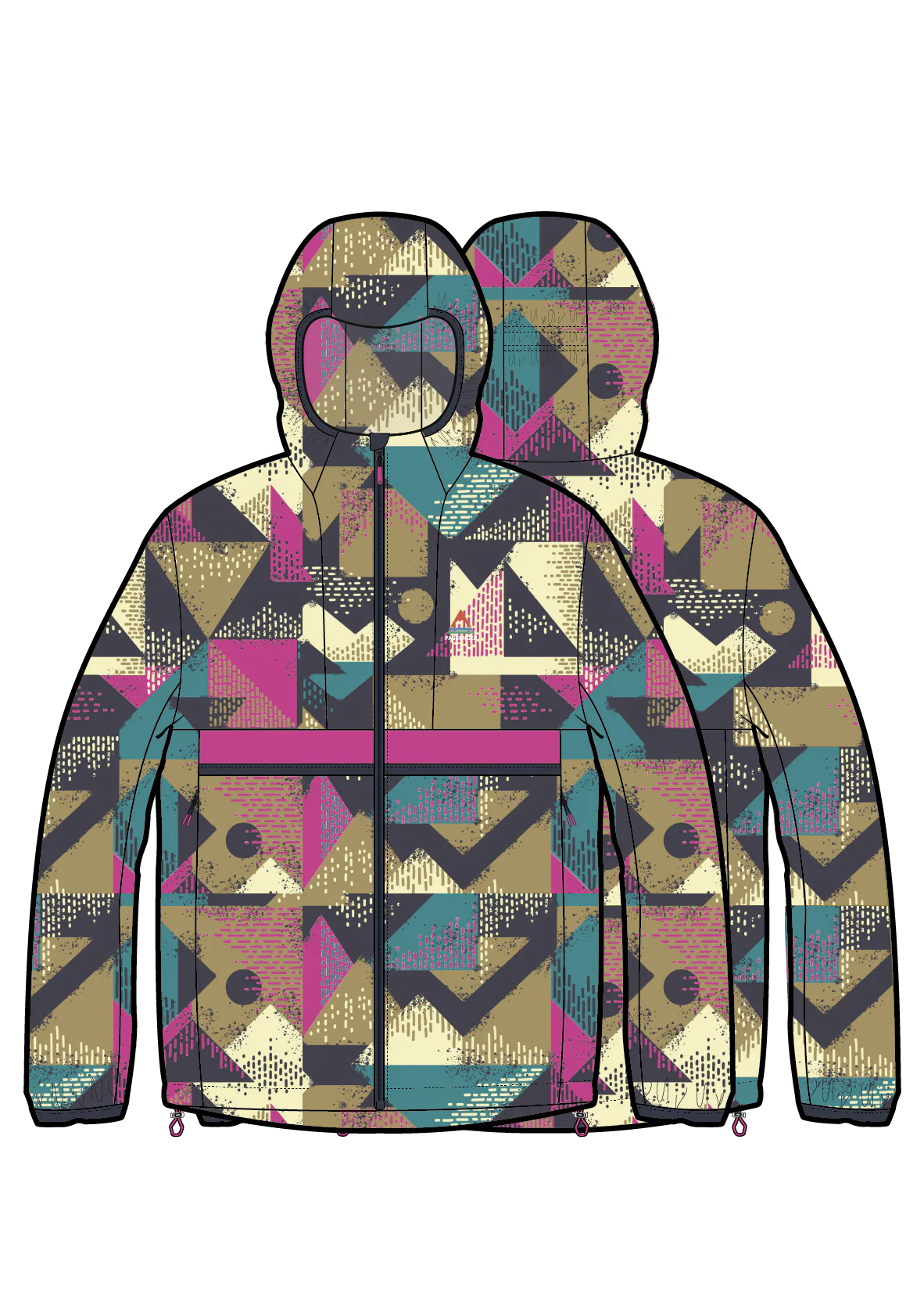 Viento Windshell Jacket - Mosaic Mountain Charcoal - Image 12