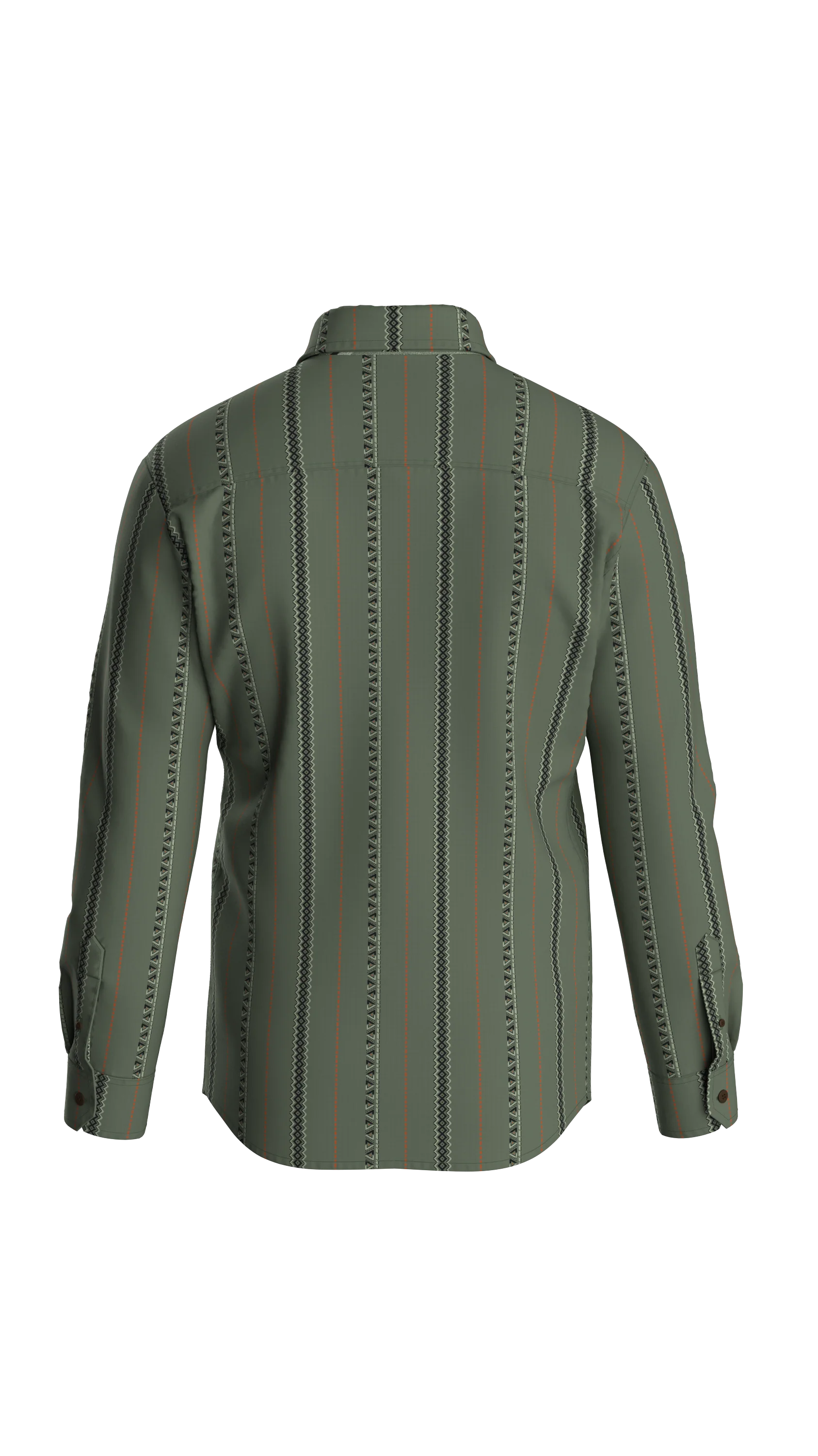 Voyage Jacquard Shirt - Wild Green Stripe - Image 10