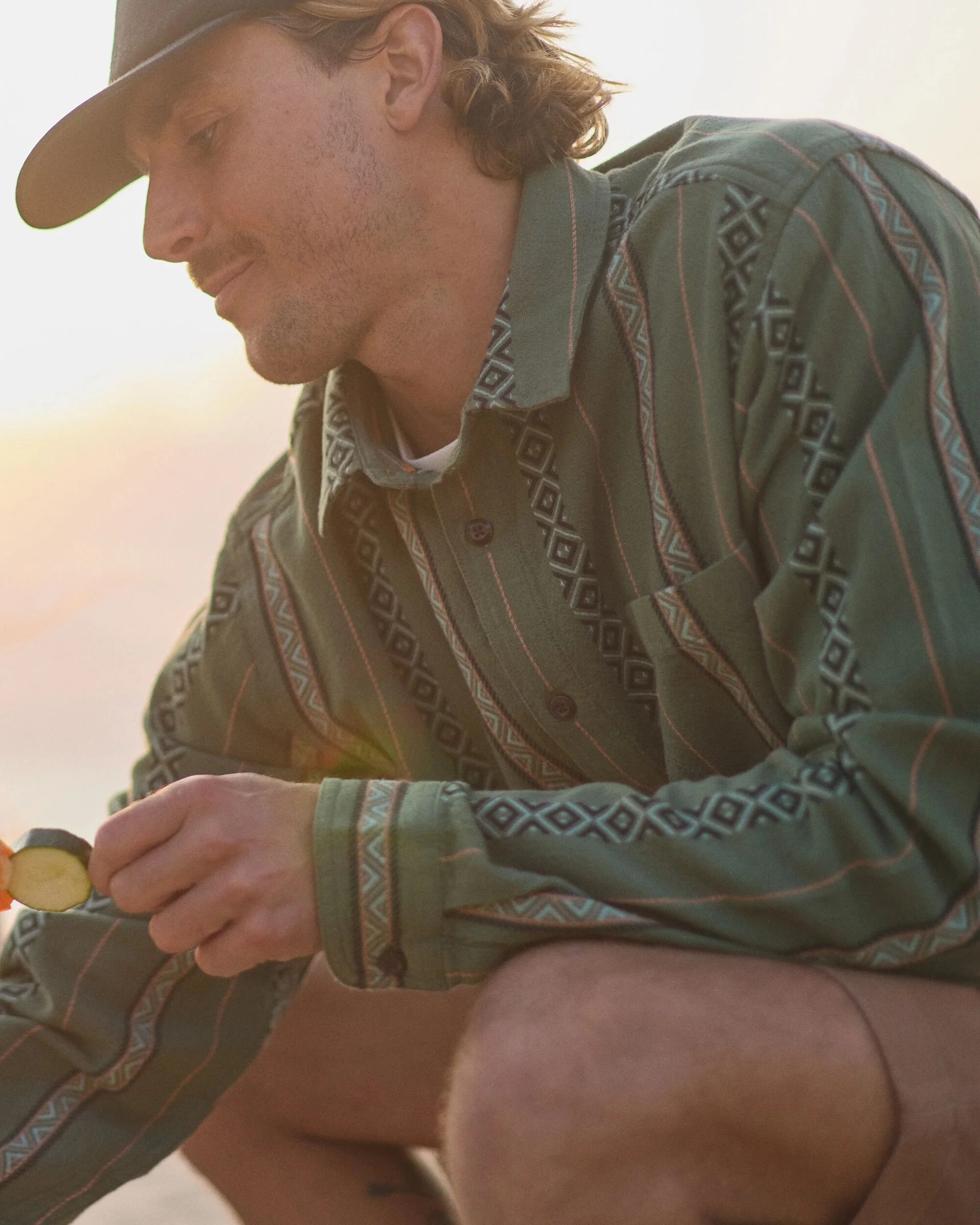 Voyage Jacquard Shirt - Wild Green Stripe - Image 4