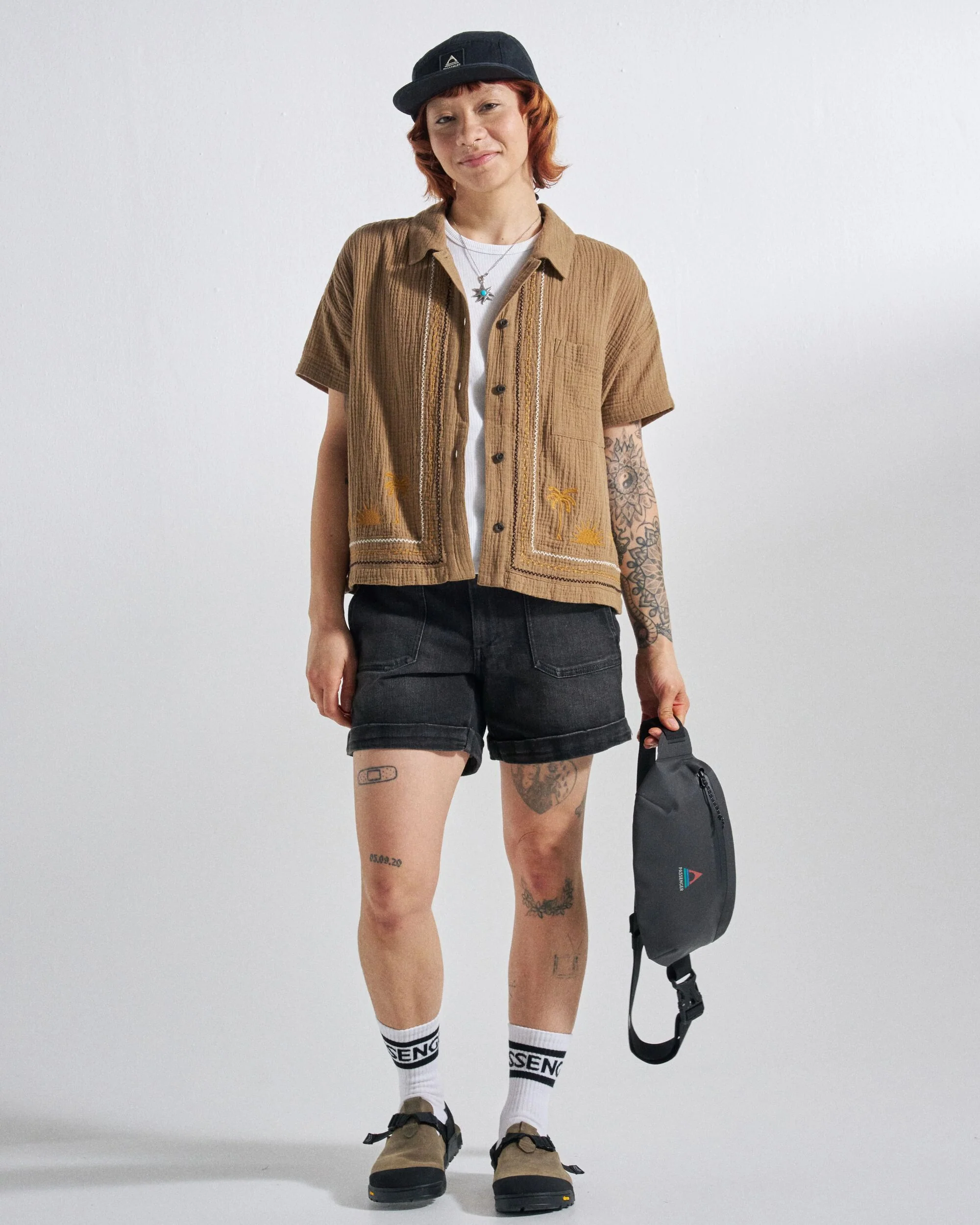 Waveney Short Sleeve Shirt - Caramel Brown - Image 7