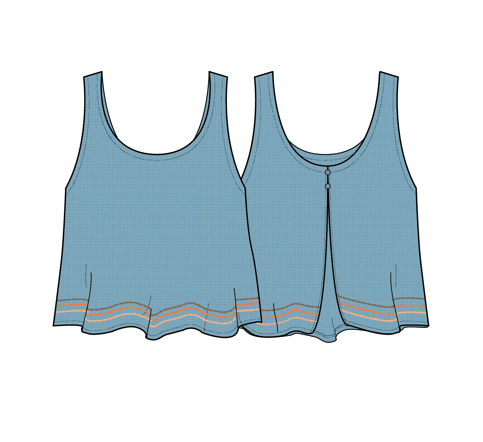 Waveney Top - Retro Blue - Image 7