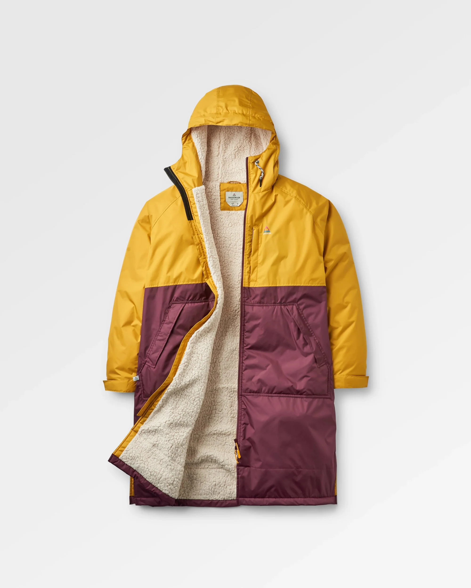 Waves Sherpa Lined Changing Robe - Fig/Heritage Yellow - Image 2