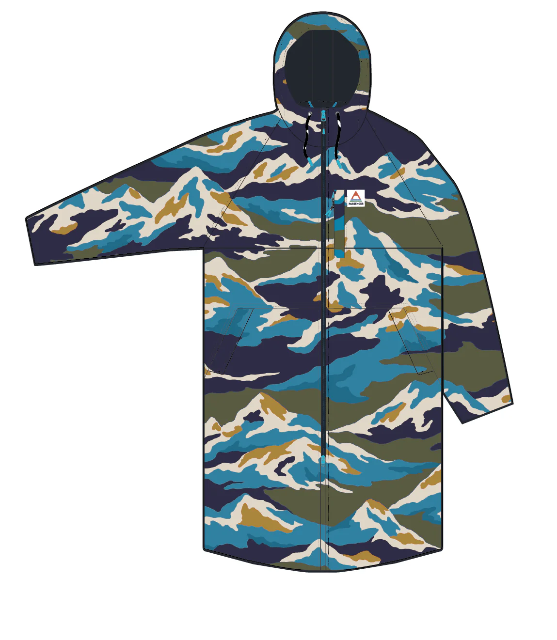 Waves Sherpa Lined Changing Robe - Mount Scenic Khaki - Image 11