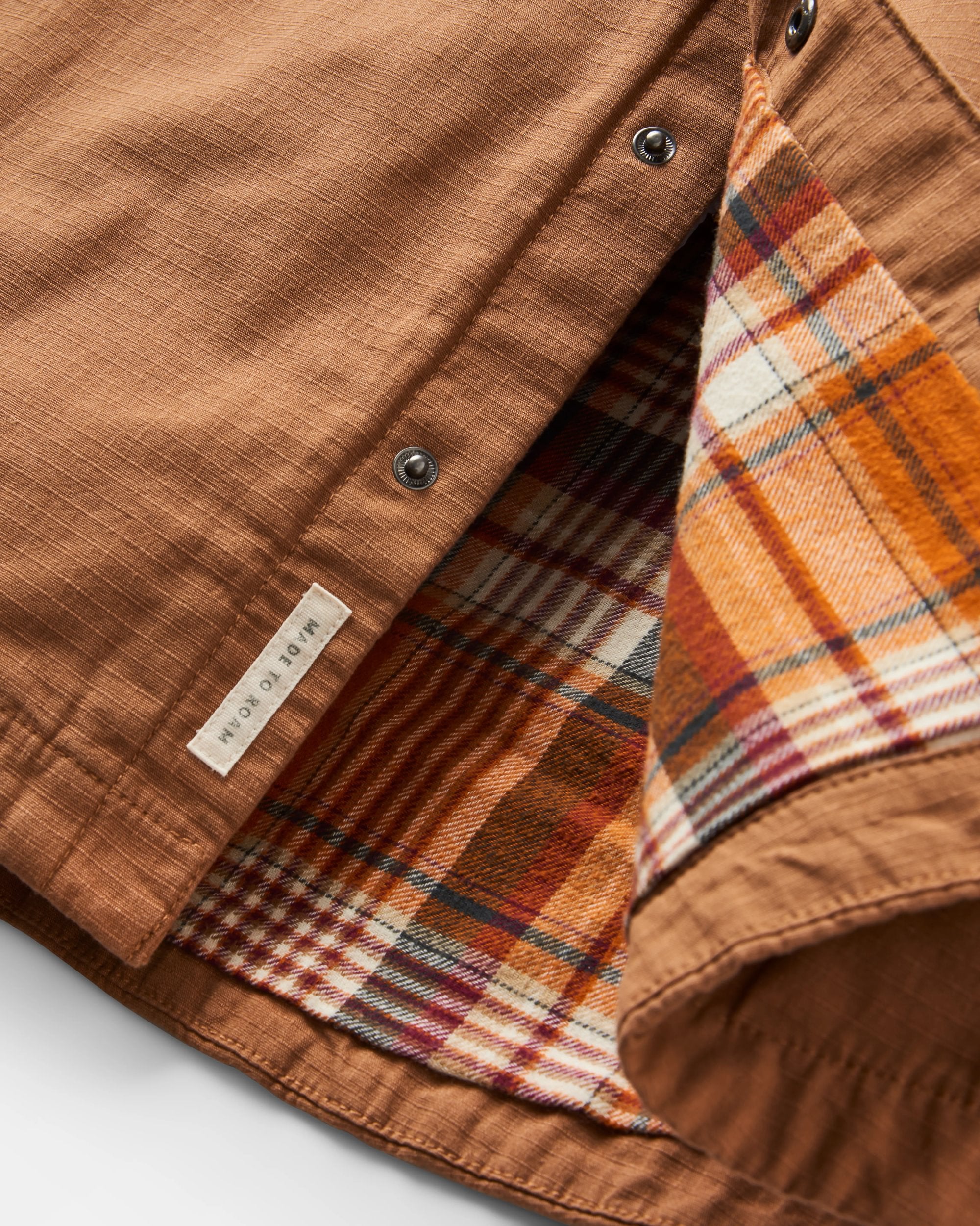 Way Flannel Lined Overshirt - Toffee - Image 4