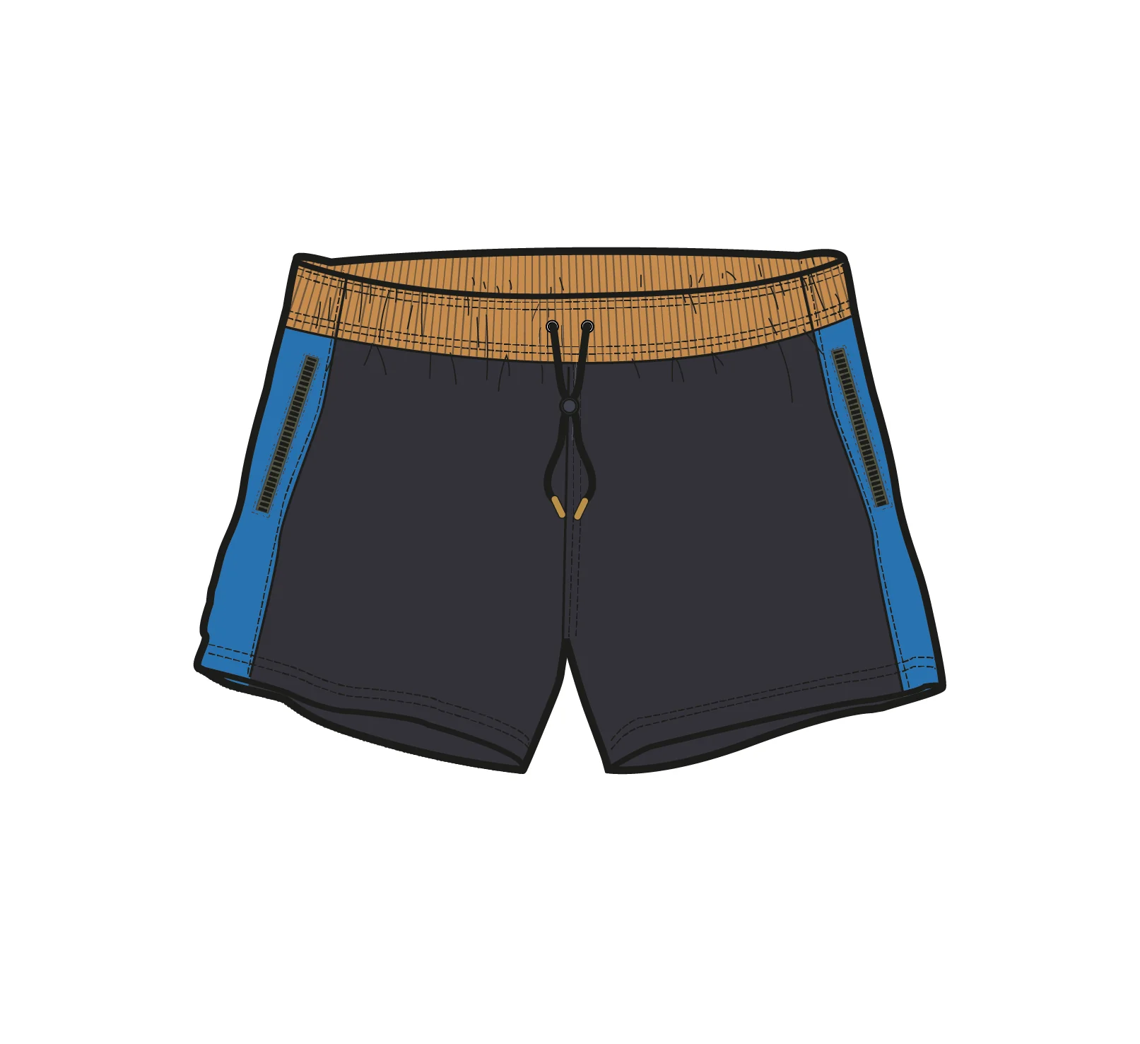 Way Out Netplus® All Purpose Short - Black/Marine Blue - Image 7