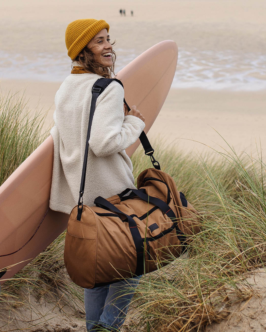 Weekender 58L Polyester Duffle Bag - Golden Brown - Image 3