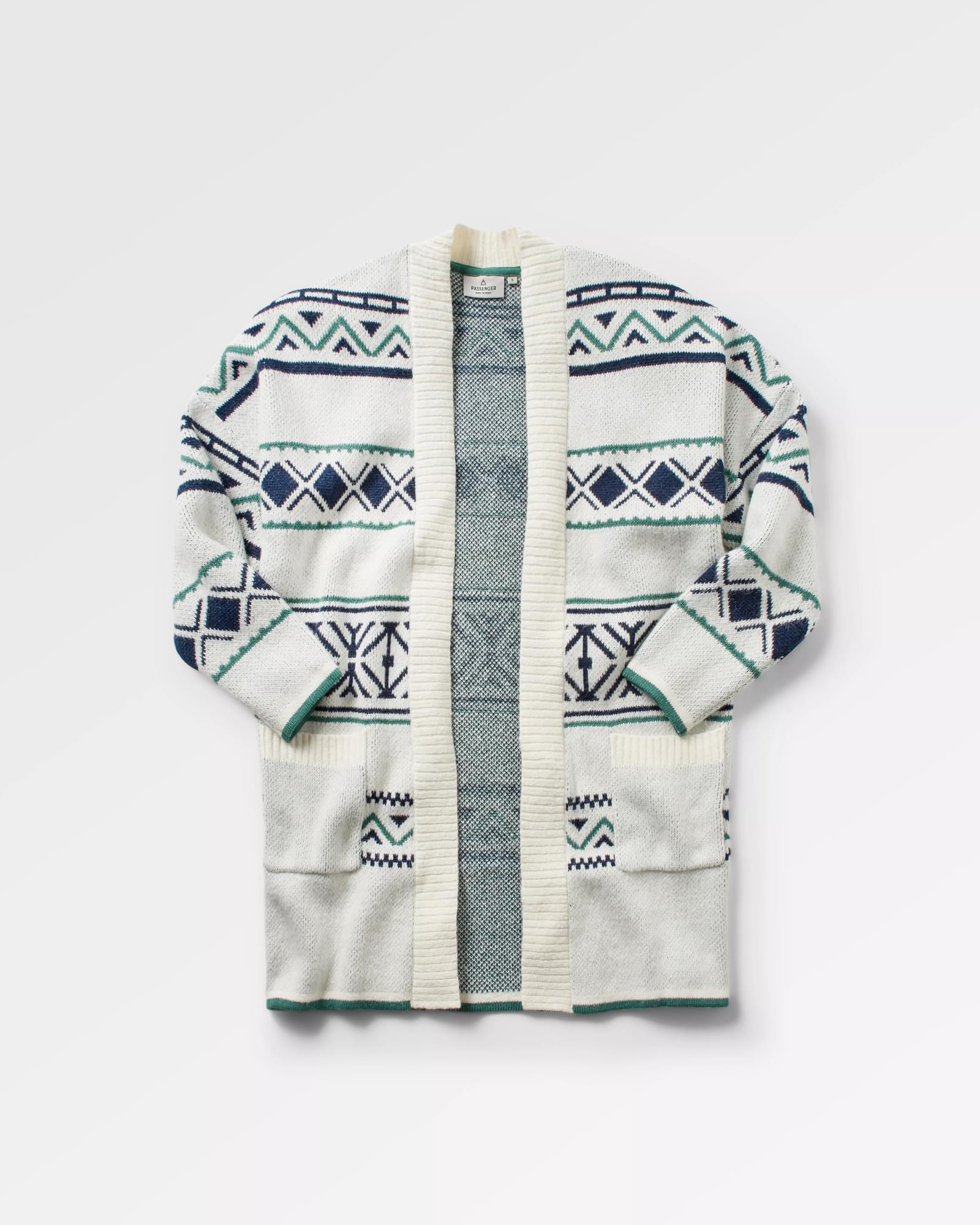 Whimsical Knit Cardigan - Homespun Stripe Off White - Image 6