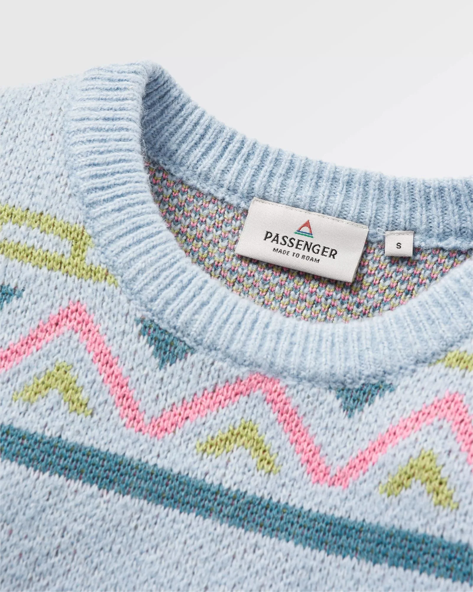 Whimsical Knitted Jumper - Homespun Stripe Blue Fog - Image 9