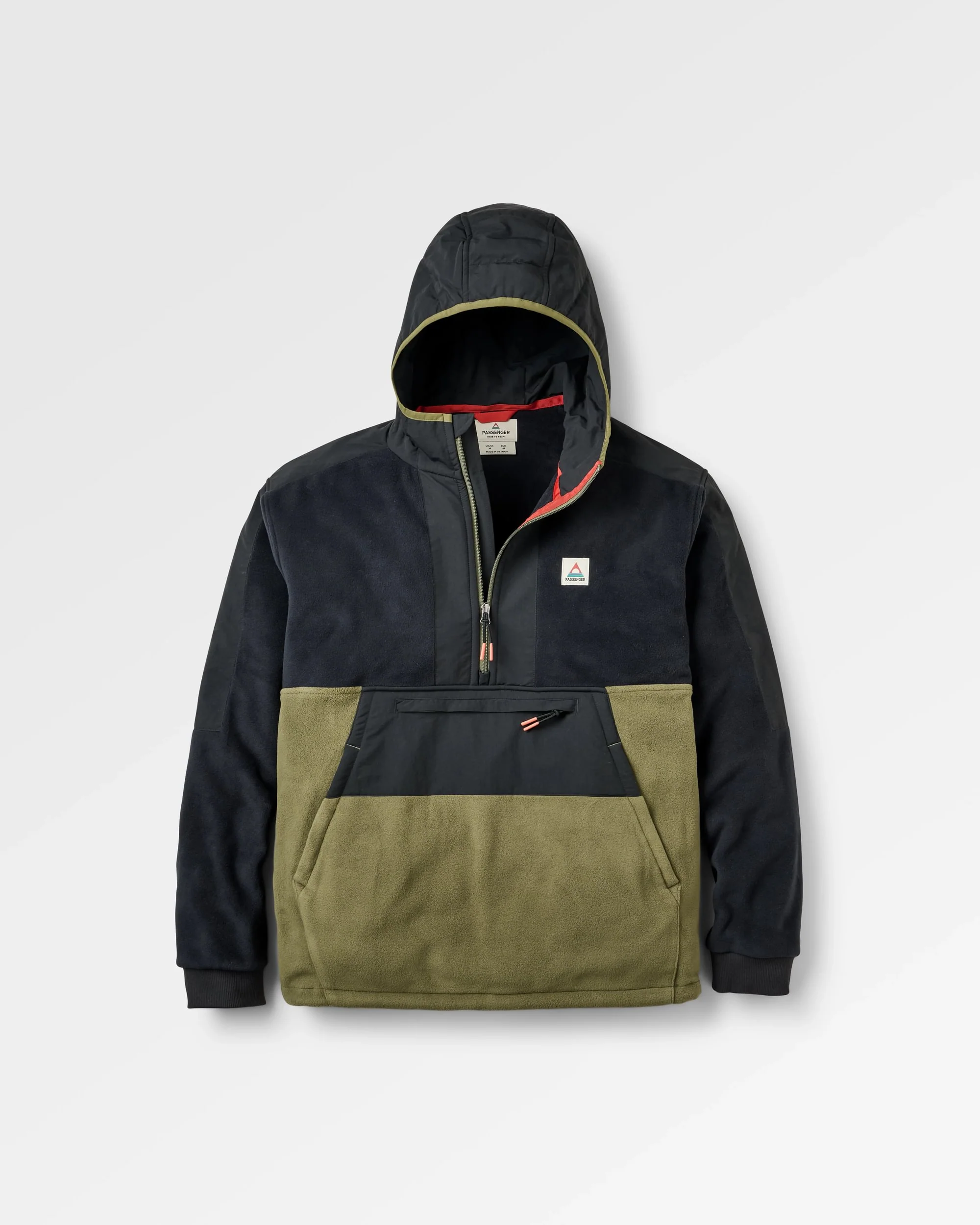 Woodland Hooded Polartec® Fleece - Black/Khaki - Image 2
