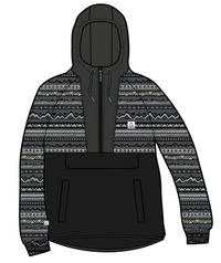 Woodland Hooded 1/2 Zip Polar Fleece - Mountain Geo Charcoal - Image 7