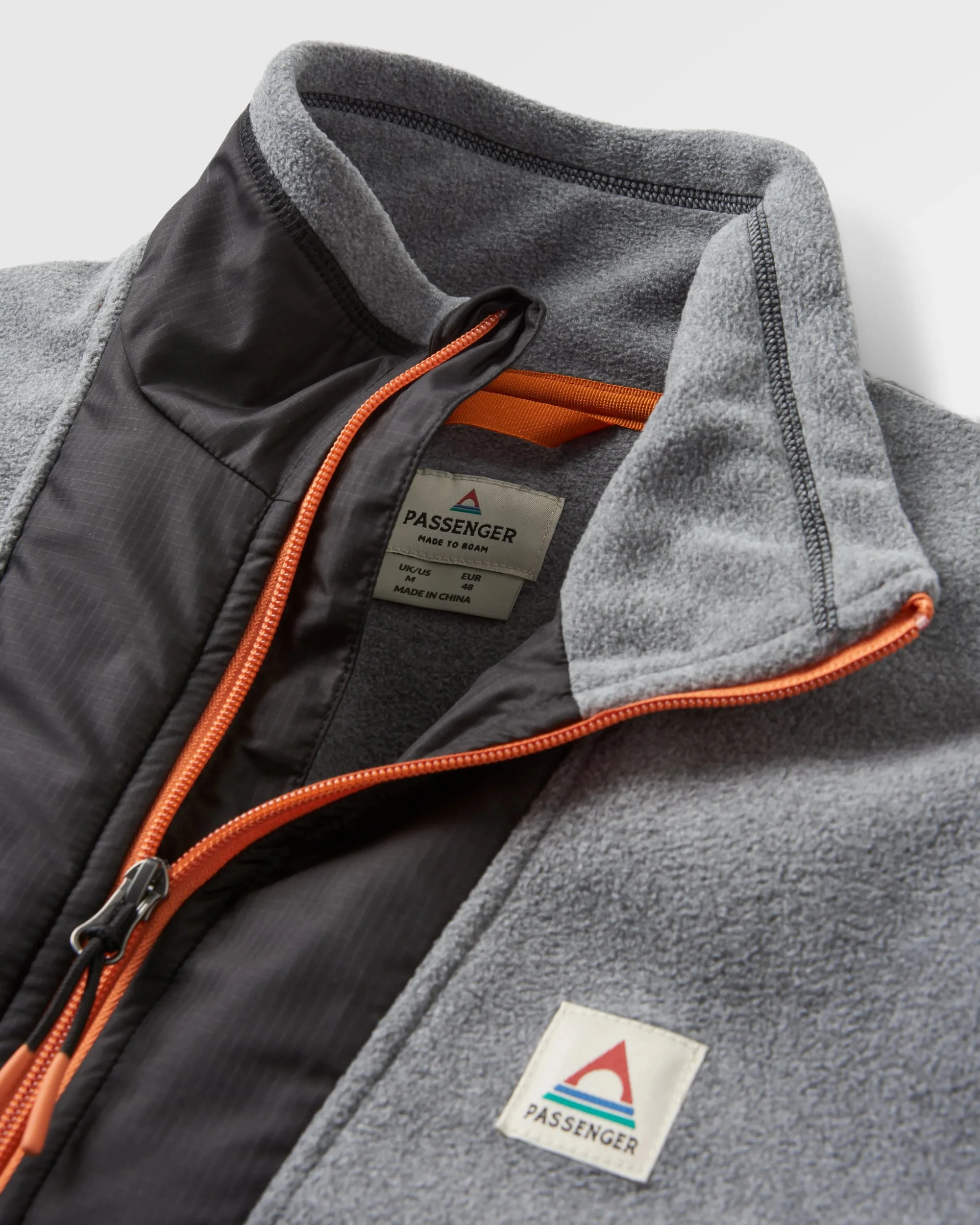 Woodland Hoodless Polar Fleece - Grey Marl/Khaki - Image 2