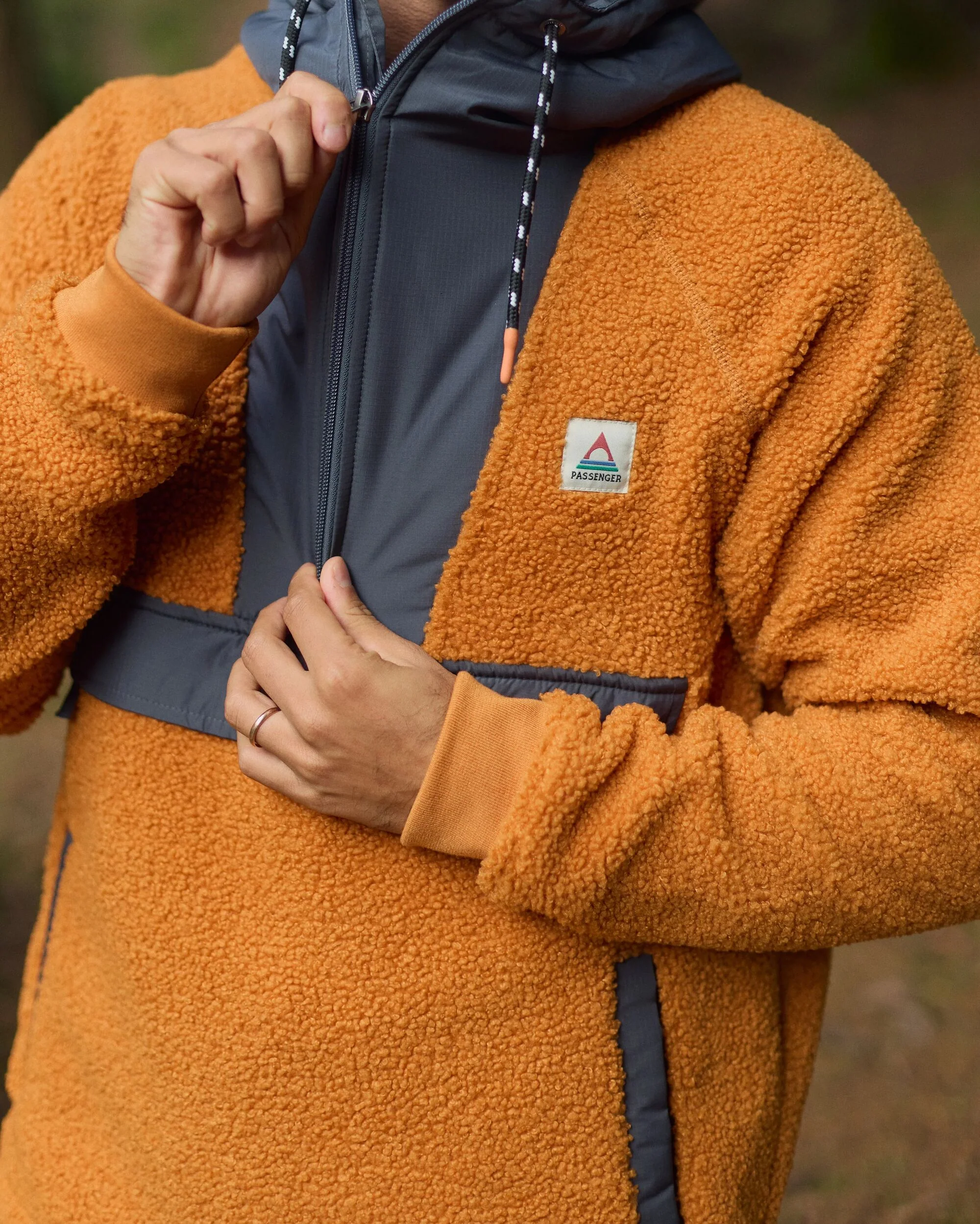 Woodland Polar-lined Sherpa Fleece - Retro Orange - Image 3