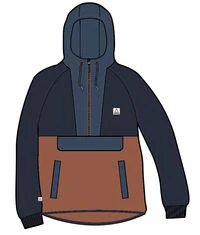 Woodland Hooded 1/2 Zip Polar Fleece - Baked Clay/Deep Navy - Image 8