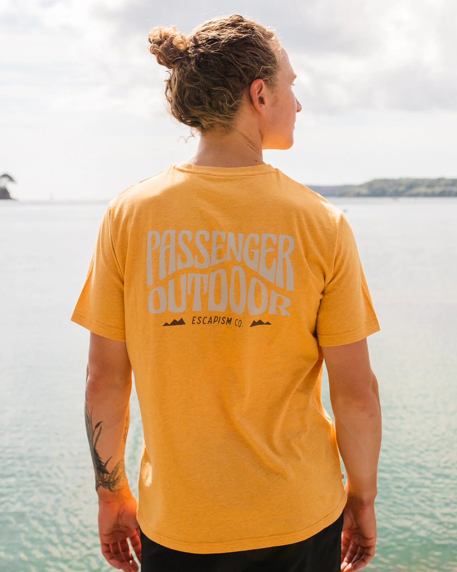 Yuca Organic Cotton T-Shirt - Dusty Ochre Marl - Image 3